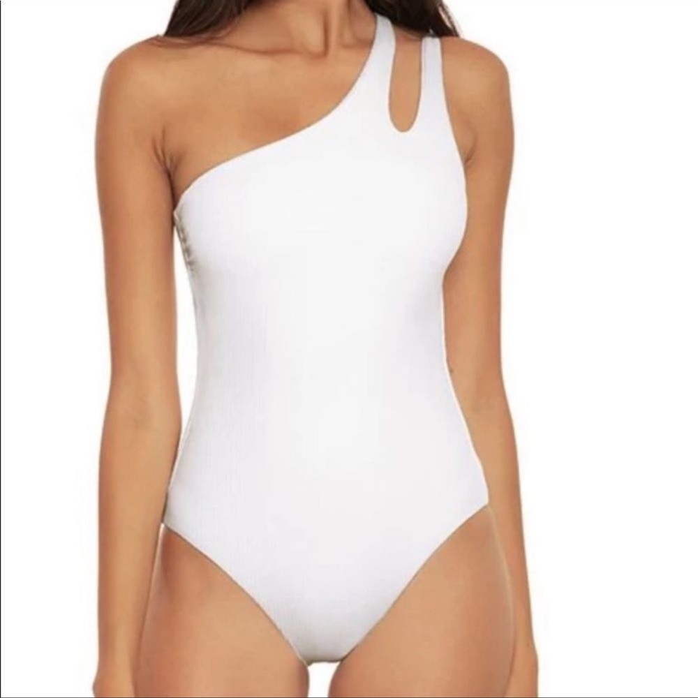Nwt Becca One Piece Color Code Asymmetrical White… - image 1